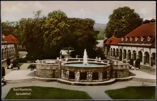 Ansichtskarte Bad Nauheim Sprudelhof - colorierte Fotokarte 1930