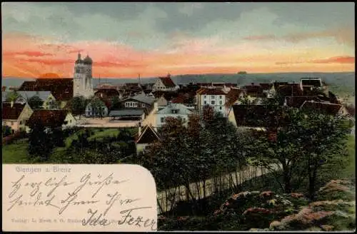 Ansichtskarte Giengen an der Brenz Stadtpartie Sonnenaufgang 1905