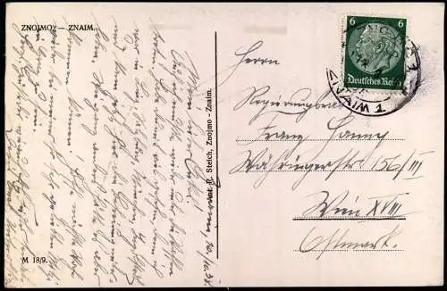 Postcard Znaim Znojmo Stadtpartie 1938