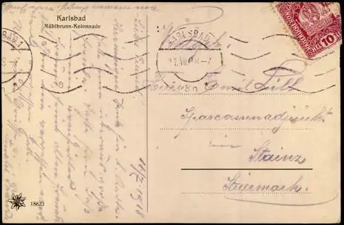 Karlsbad Karlovy Vary Mühlbrunnkolonnade Mlýnská kolonáda 1912