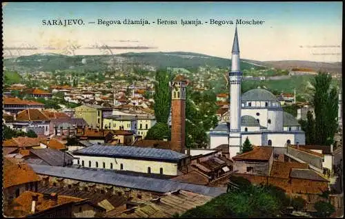 Sarajevo Begova džamija. - бегова hамиjа. - Begova Moschee 1915