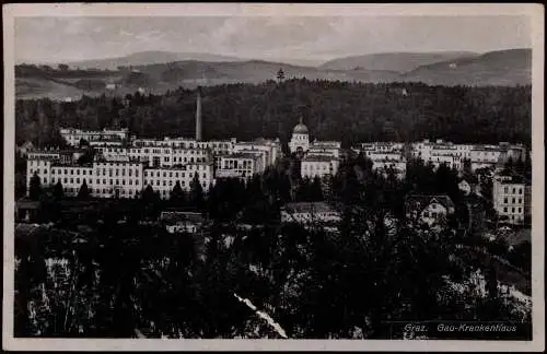 Ansichtskarte Graz Blick auf das Krankenhaus 1942