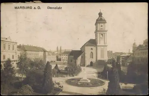 Marburg an der Drau Maribor Domplatz Fotokarte 1918  Slovenija Slowenien