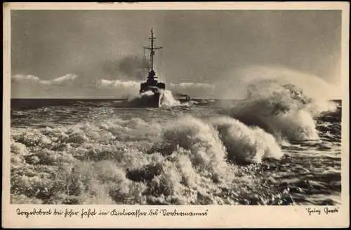 Ansichtskarte  Schiffe Schifffahrt Kriegsschiffe Marine Torpedoboot 1939