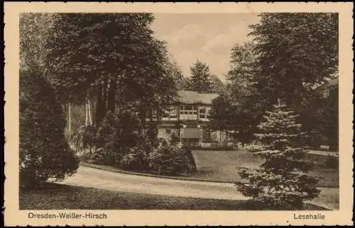 Ansichtskarte Weißer Hirsch-Dresden Lesehalle 1925