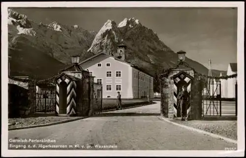 Garmisch-Partenkirchen Eingang Jägerkasernen Fotokarte 1941  gel. Feldpost WK2