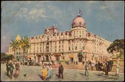 Nizza Nice HOTEL NEGRESCO Promenade des Anglais Künstlerkarte 1924