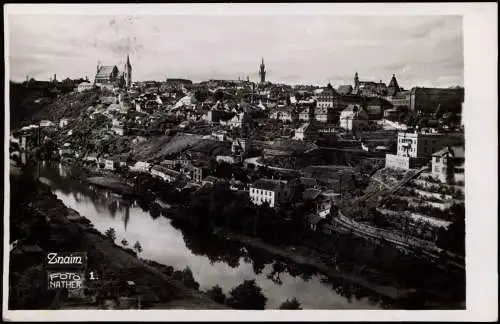 Postcard Znaim Znojmo Stadt und Fluß - Fotokarte 1939