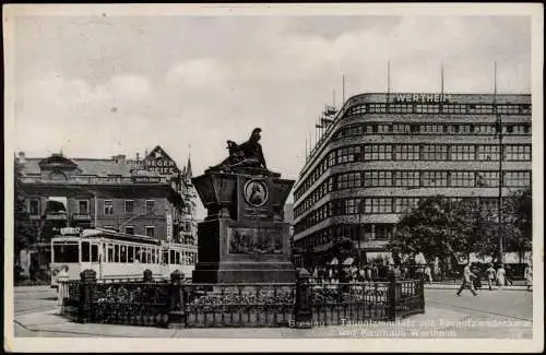 Breslau Wrocław Tauentzienplatz Kaufhaus Wertheim Straßenbahn 1938