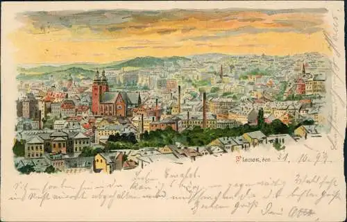 Ansichtskarte Litho AK Plauen (Vogtland) Stadt, Stimmungsbild 1899
