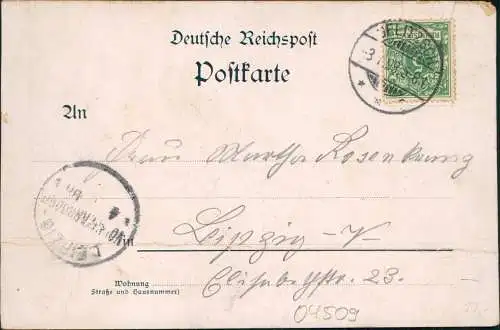 Ansichtskarte Delitzsch MB: Markt Kirche uvm 1899