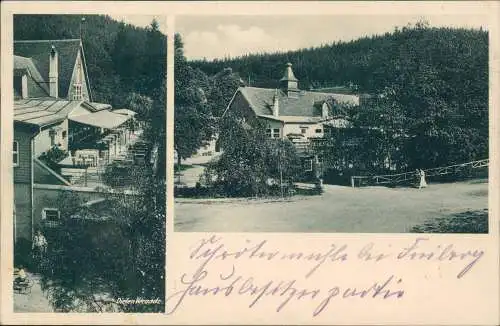 Ansichtskarte Freiberg (Sachsen) 2 Bild Schrödermühle 1928