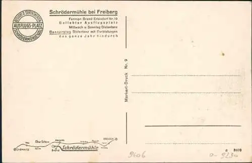 Ansichtskarte Freiberg (Sachsen) 2 Bild Schrödermühle 1928