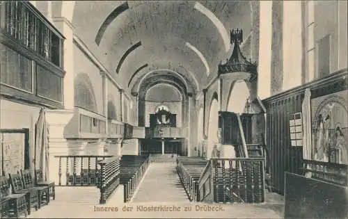 Ansichtskarte Drübeck-Ilsenburg (Harz) Inneres der Klosterkirche - Harz 1920