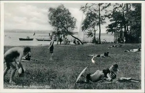 Postcard Schlawa (Schlesiersee) Sława Strandhaus 1932  b. Wschowa Fraustadt