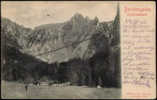 Ansichtskarte Berchtesgaden Scharitzkehlalm 1904  Ankunftsstempel Graz