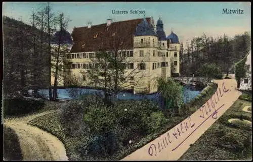 Ansichtskarte Mitwitz Unteres Schloß - colorierte AK 1914