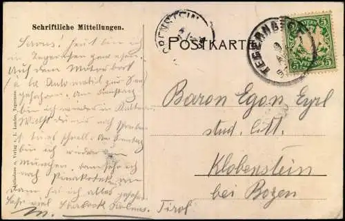 Ansichtskarte Abwinkel Abwinkl Tegernsee Blick auf die Stadt 1911