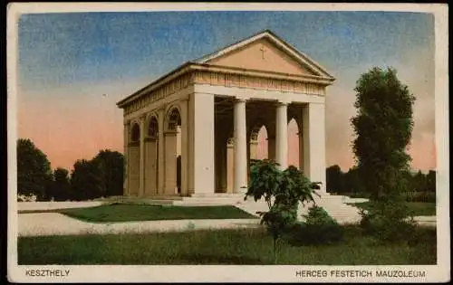 Postcard Kesthell Keszthely HERCEG FESTETICH MAUZOLEUM 1928