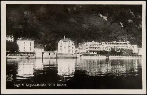 Ansichtskarte Lugano Lago di Lugano Melide, Villa Branca. 1929