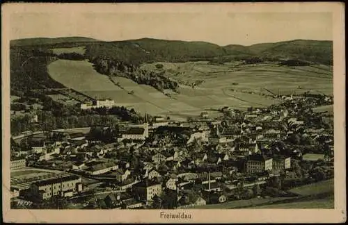 Postcard Freiwaldau Jeseník Blick über die Stadt 1924