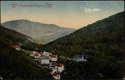 Trentschin-Teplitz Trenčianske Teplice Trencsénteplic Blick auf die Stadt 1921