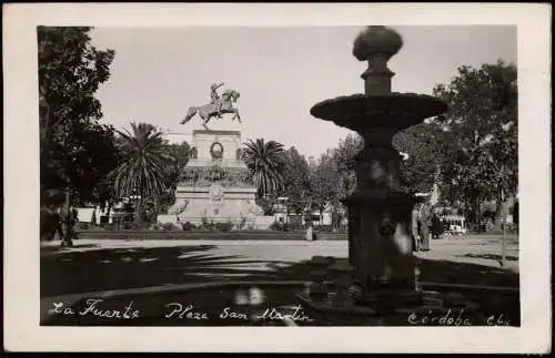 Postcard Córdoba La Fuente Plaza San Martin 1949  Argentinien Argentinia