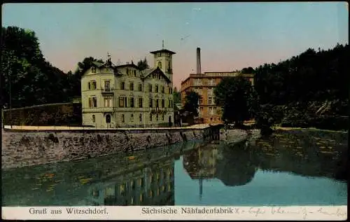 Witzschdorf-Gornau Erzgebirge Sächsische Nähfadenfabrik 1922 Goldrand