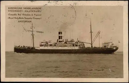 Schiffe Dampfer Steamer STOOMBOOT - MAATSCHAPPIJ s.s. „ORANJE NASSAU" 1930