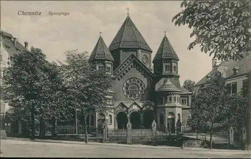 Ansichtskarte Chemnitz Synagoge 1917  Judaika