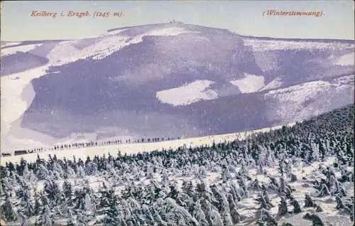 Postcard Sankt Joachimsthal Jáchymov Keilberg Klínovec im Winter 1914