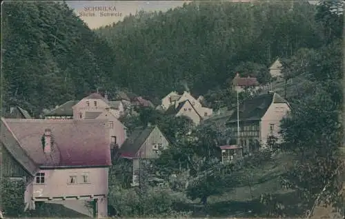 Ansichtskarte Schmilka Stadtpartie Sächsische Schweiz 1913