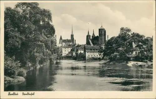 Postcard Breslau Wrocław Sandinsel 1938  Schlesien