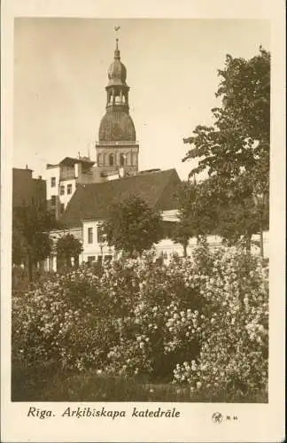 Riga Rīga Ри́га Arkibiskapa katedrāle 1940  Gel. Deutsche Militär Zensur WK2