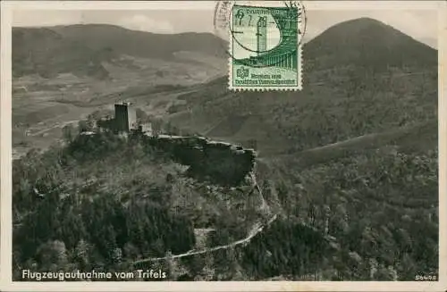 Annweiler am Trifels Flugzeugaufnahme Luftbild 1938  gel. Feldpost WK2