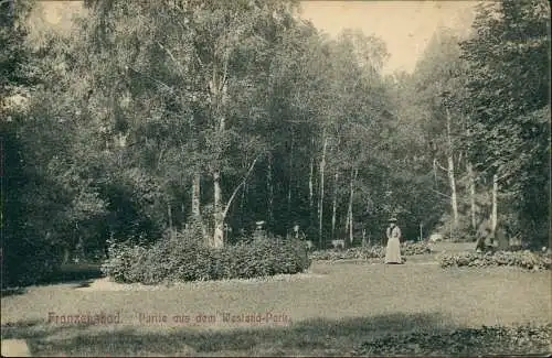 Franzensbad Františkovy Lázně Partie aus dem Westend-Park. 1908