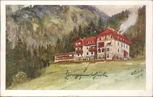 Aflenz Sanatorium der Wiener Kaufmannschaft AM HOFACKER Künstlerkarte 1938