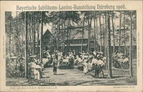 Ansichtskarte Nürnberg DIE MÜNCHNER BIERHALLE. Ausstellung 1906