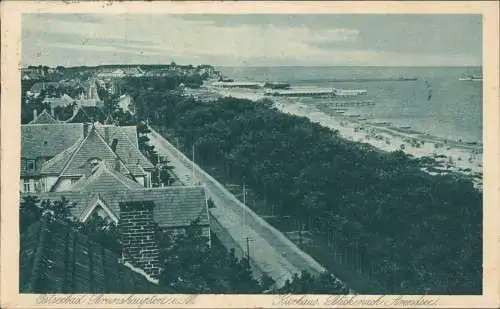 Brunshaupten-Kühlungsborn Promenade Blick  1923  Inflafrankatur 100M+20M