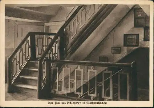 Ansichtskarte Markneukirchen Das Paulus-Schlößchen Treppenaufgang 1928