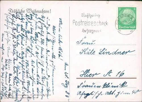Ansichtskarte  Weihnachten - Christmas Christkindleins Reise 1935