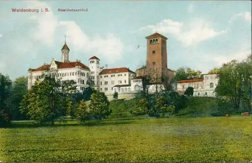 Ansichtskarte Waldenburg (Sachsen) Residenzschloß. 1913