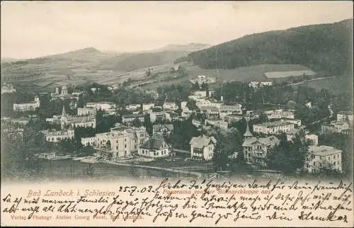 Postcard Bad Landeck Lądek-Zdrój von Bismarckkoppe aus 1903