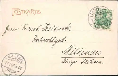 Postcard Bad Landeck Lądek-Zdrój von Bismarckkoppe aus 1903