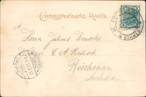 Friedland Isergebirge Frýdlant v Čechách Rathaus Straße 1905  Böhmen Bohemia