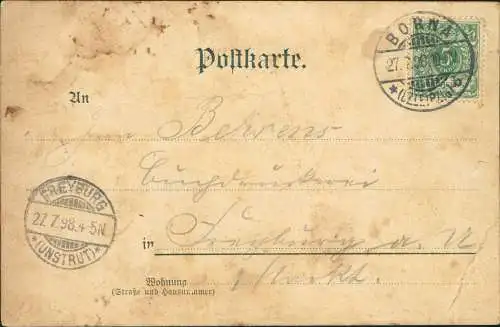 Ansichtskarte Borna Post Teich Rathaus Reichsstrasse 1898