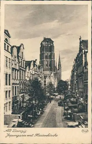 Postcard Danzig Gdańsk Jopengasse 1928