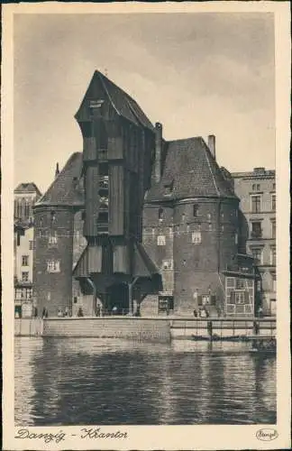 Postcard Danzig Gdańsk Krantor Krahntor 1928 Pommern