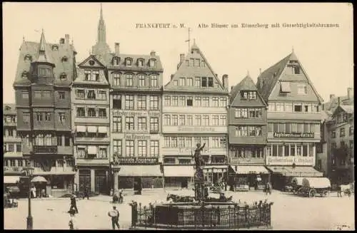 Ansichtskarte Frankfurt am Main Römerberg - Geschäfte 1915