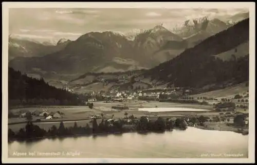 Ansichtskarte Immenstadt (Allgäu) Alpsee Panorama Blick zu den Alpen 1935